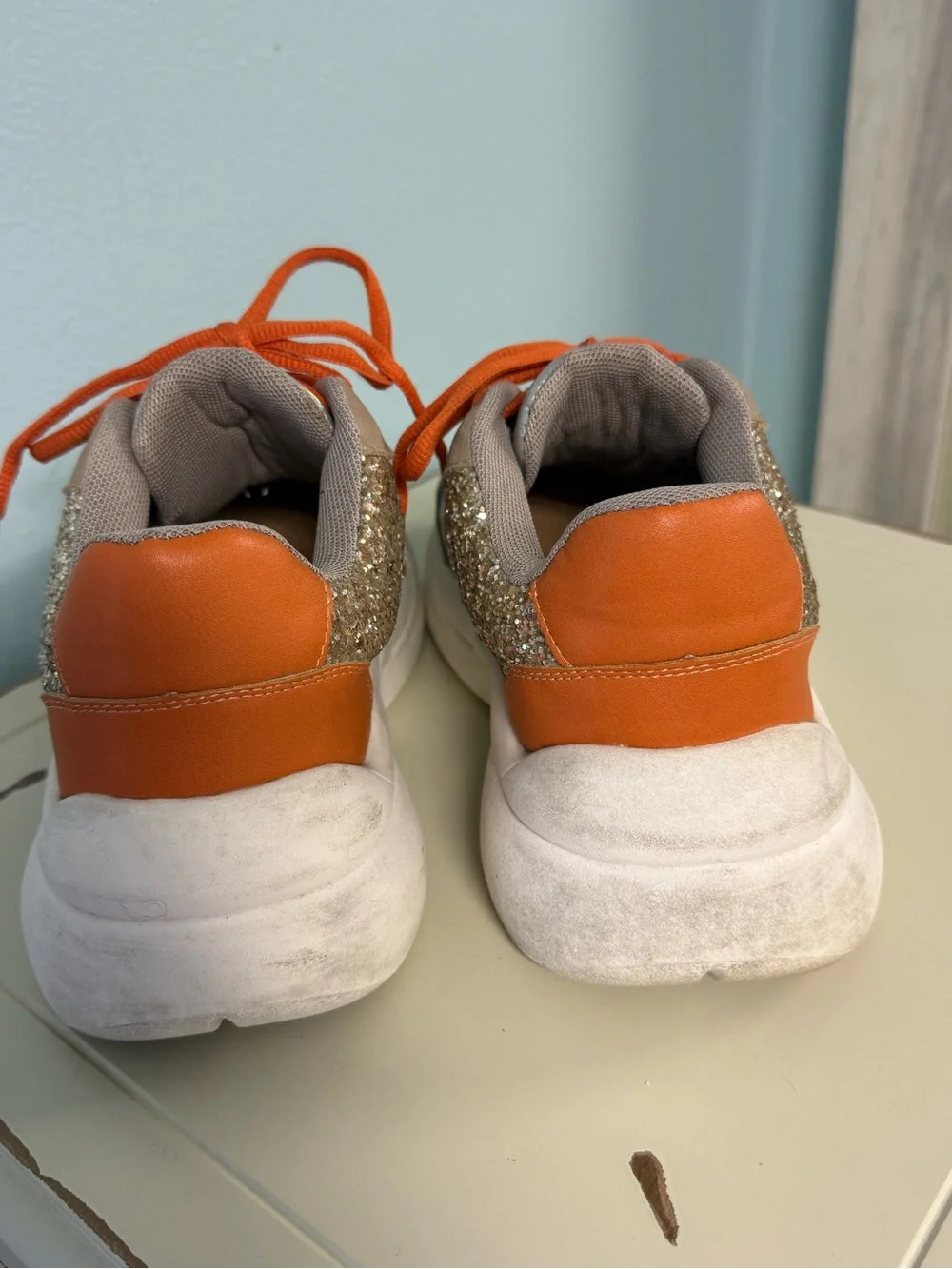 torrid Chunky Sneaker in Orange, Gold, Silver, Taupe